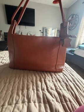Brown Pebbled Leather Shoulder Bag - Women